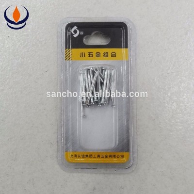 Hanging hardware plastic blister packaging